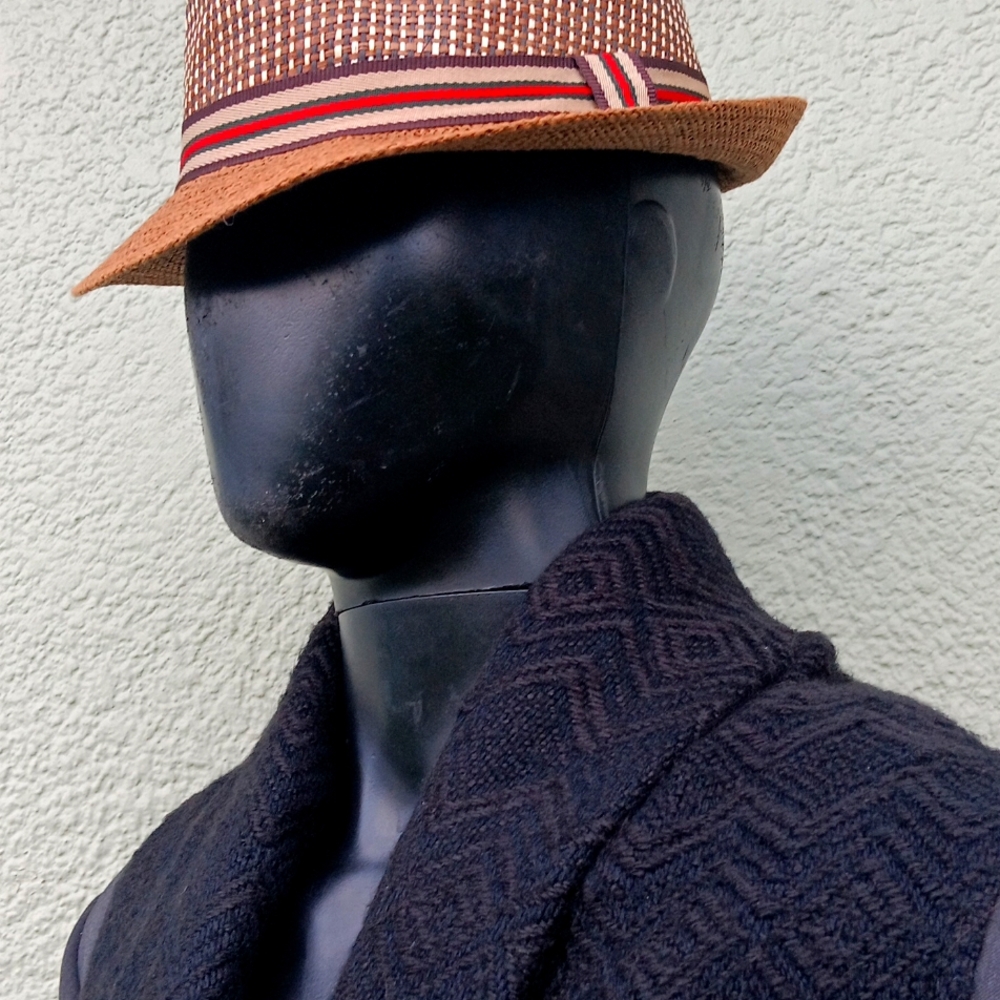 Jarka Black Vintage Unisex Pure Alpaca Geometric Patterned Luxury Scarf